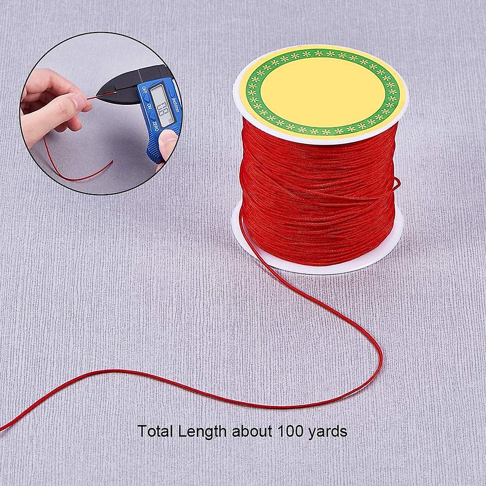 600 Yards 0.8mm Nylon Beading String， 6 Colors Chinese Knotting Cord Nylon Kumihimo Macrame Beading Cord Braided Lift Shade Cord Trim For Macrame Frie