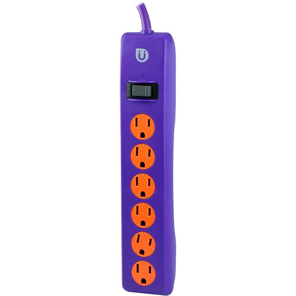 Uber 4 ft. 6-Outlet Power Strip Purple 25116