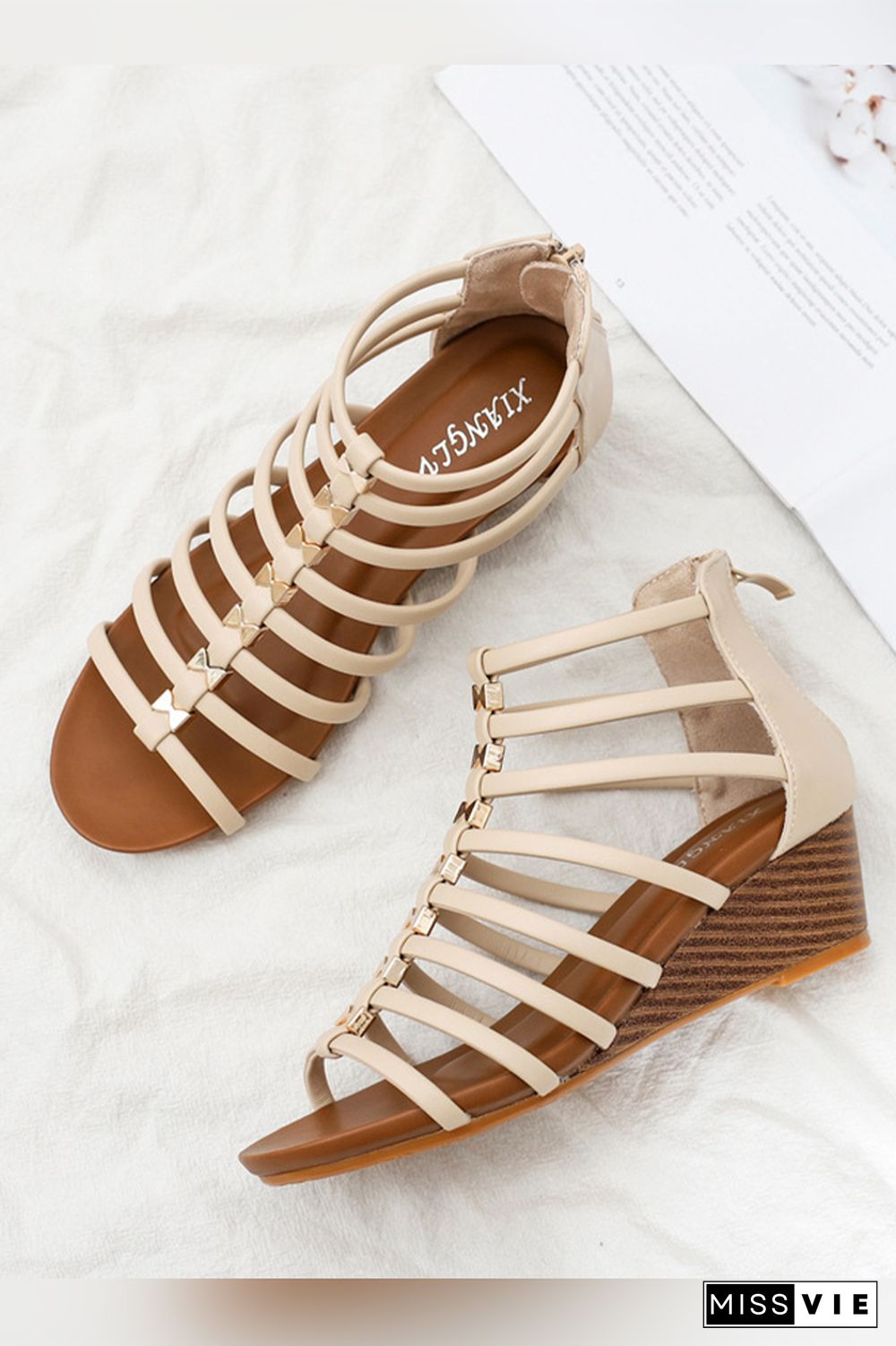 Open Toe Hollow Out Wedge Sandals Wholesale