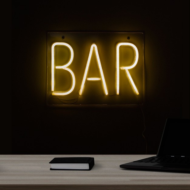 Yellow Neon Style Bar Led Lighted Wall Sign