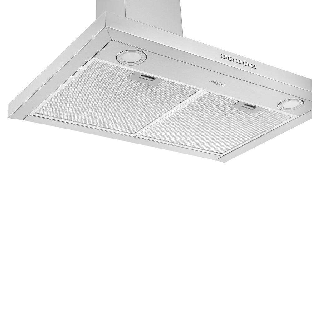 Ancona 30 in 600 CFM Convertible Wall Mount Pyramid Range Hood with LED Lights in Stainless Steel