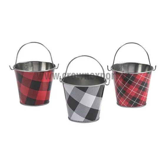 Set of 3 Buffalo Plaid Print Planter   Pots Flower Planter Storage Buckets Table Pots Plant Holder Indoor/Outdoor Decor Baskets