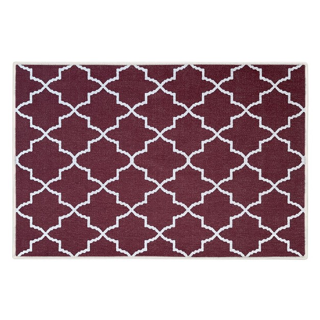 Sussexhome Lattice Collection Cotton Heavy Duty Low Pile Area Rug 2 x27 X 3 x27