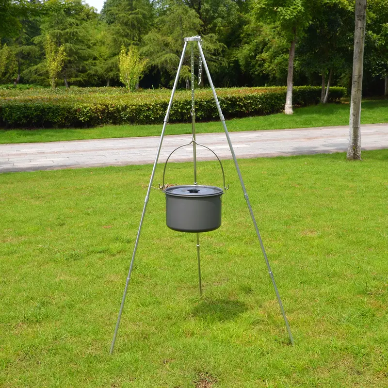 3 sections Outdoor camping campfire tripod Hanging pot picnic fire holder Aluminum oy tripod camping supplies