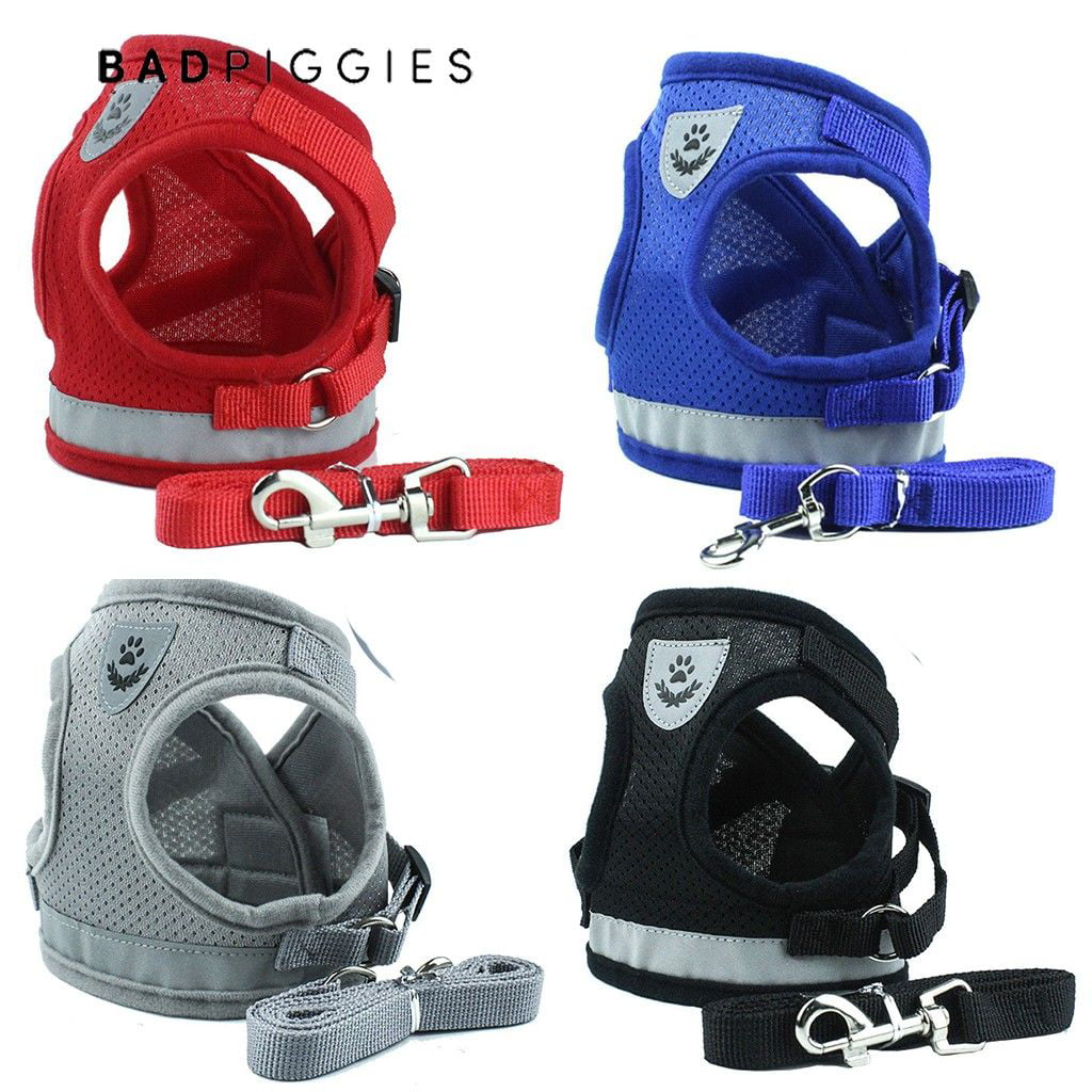 BadPiggies No Pull Dog Harnesses No Choke Reflective Pet Harness Adjustable Walking Breathable Mesh Dog Vest for Small Dogs Cats