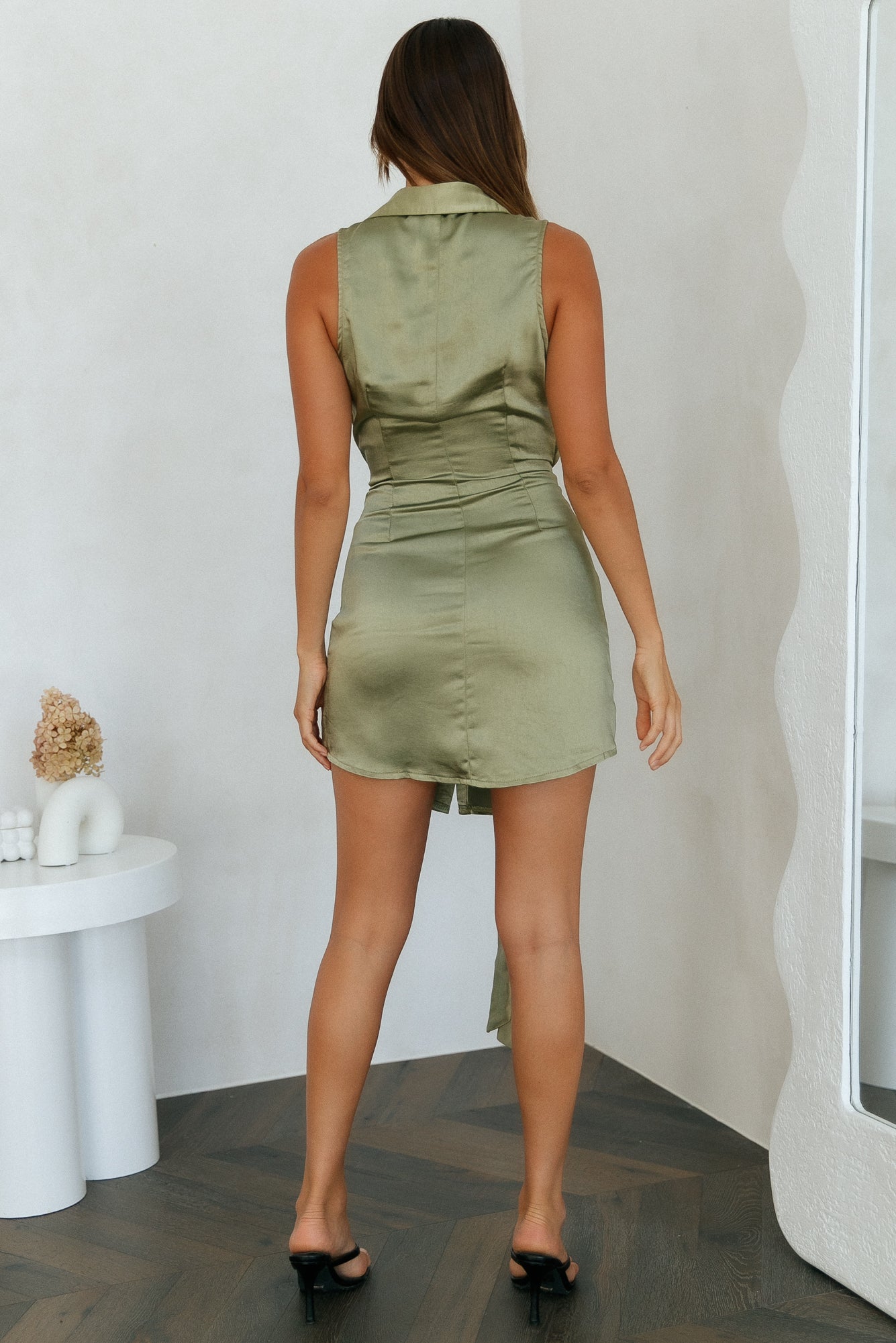 Sleek Moments Dress Olive