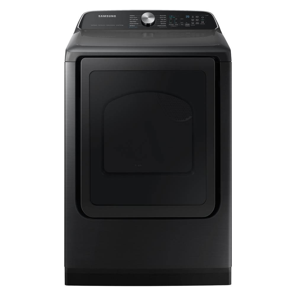  7.4 cu.ft. vented Smart Front Load Gas Dryer with Steam Sanitize+ in Brushed Black DVG55CG7100V