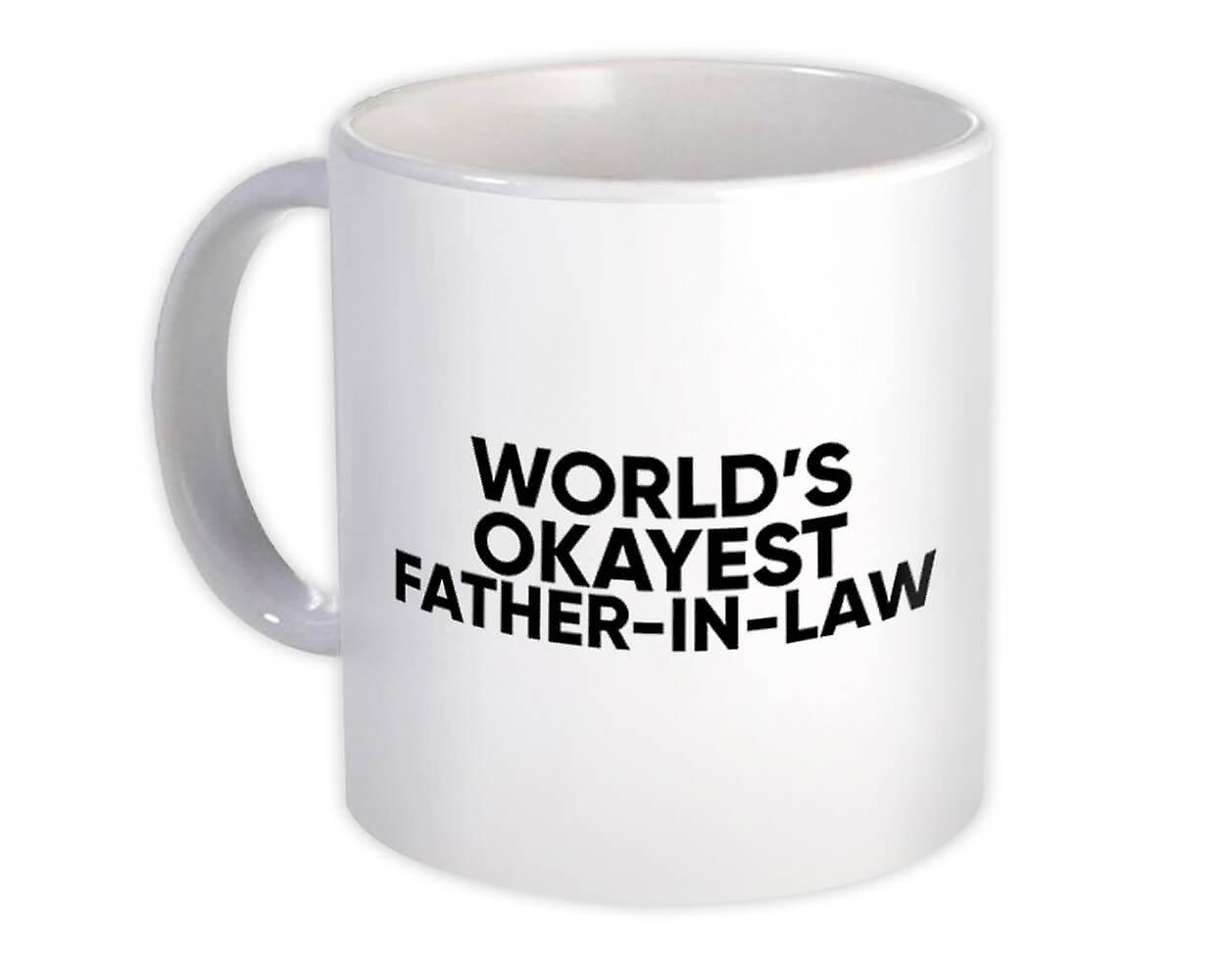 Gift Mug: Worlds Okayest FATHER-IN-LAW Text