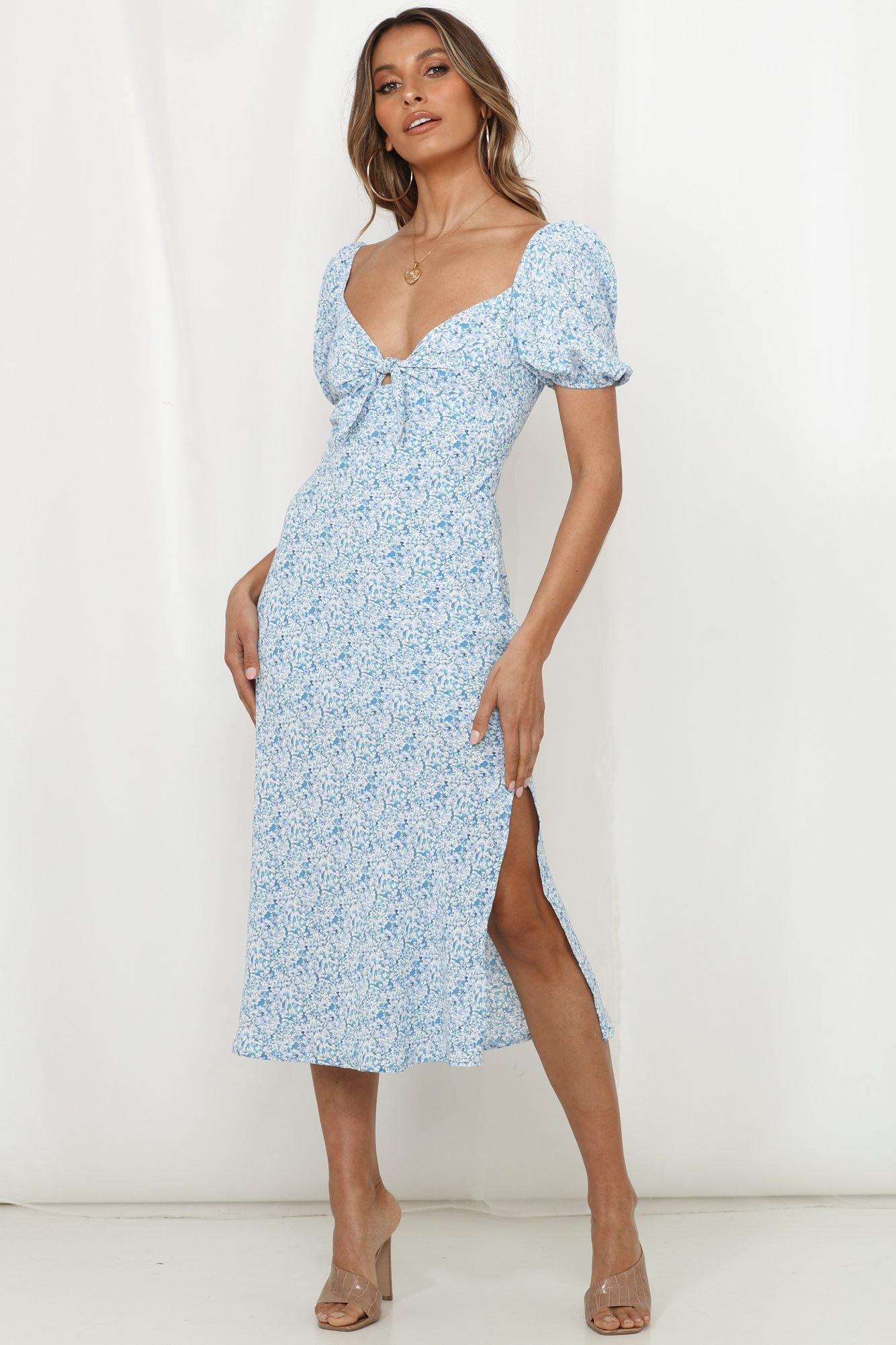 Run In The Mill Midi Dress Blue