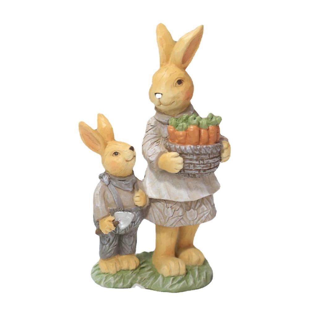 Rabbit Mother And Child Figurine Sculpture Statue For Home Desktop Decoration Handicraft Bookshelf Ornaments