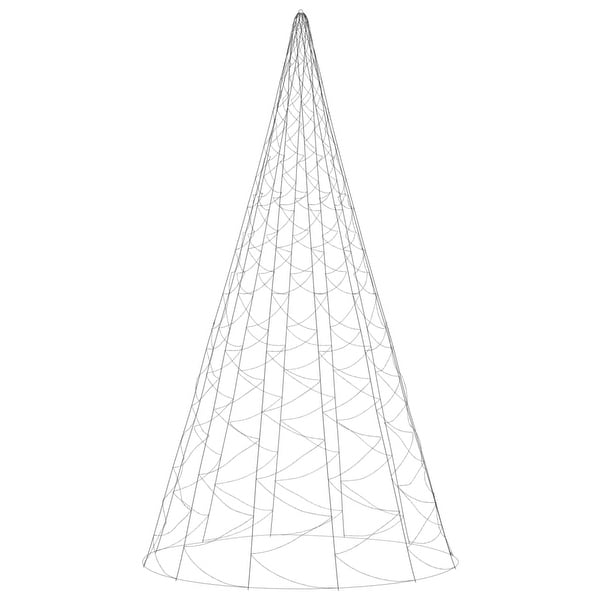 vidaXL Christmas Tree on Flagpole Warm White 500/732/1134/1400/3000 LEDs 10/16/26 ft