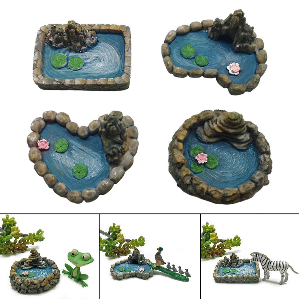 4 Resin Craft Fairy Garden Accessories Lawn Decor