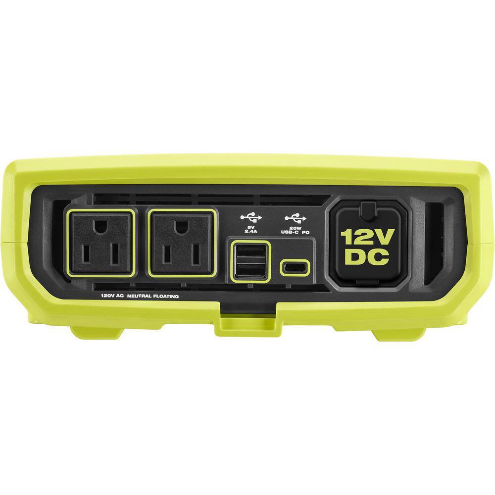 RYOBI ONE+ 18V 800-Watt Max 12V Automotive Power Inverter with Dual USB Ports RYi8030A