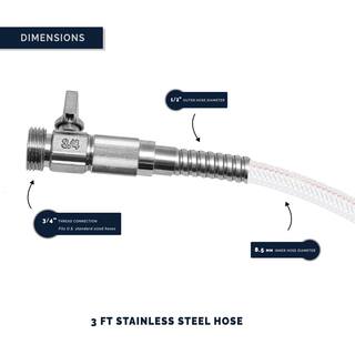 Morvat 12 in. x 3 ft. Stainless Steel Garden Leader Hose MOR-SS-HOSE-3-A