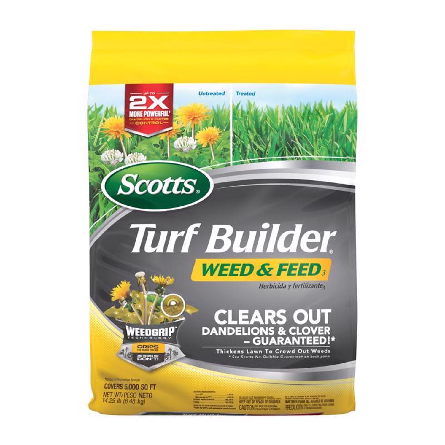 Scotts Turf Builder Weed and Feed Lawn Fertilizer For Multiple Grass Types 5000 sq ft