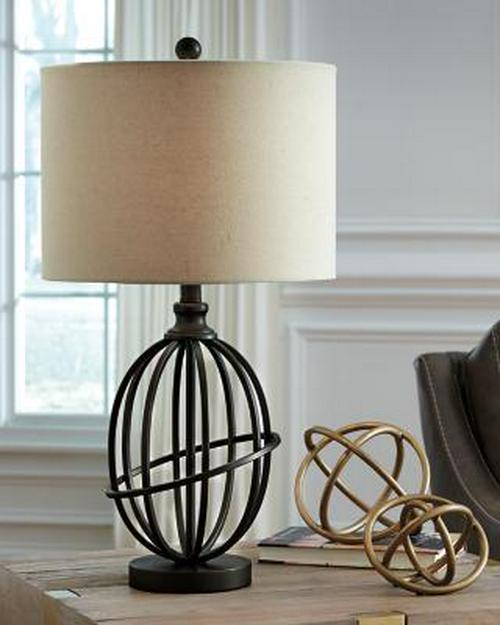 Signature Design by Ashley 25.88 Manasa Metal Table Lamp， Light Brown