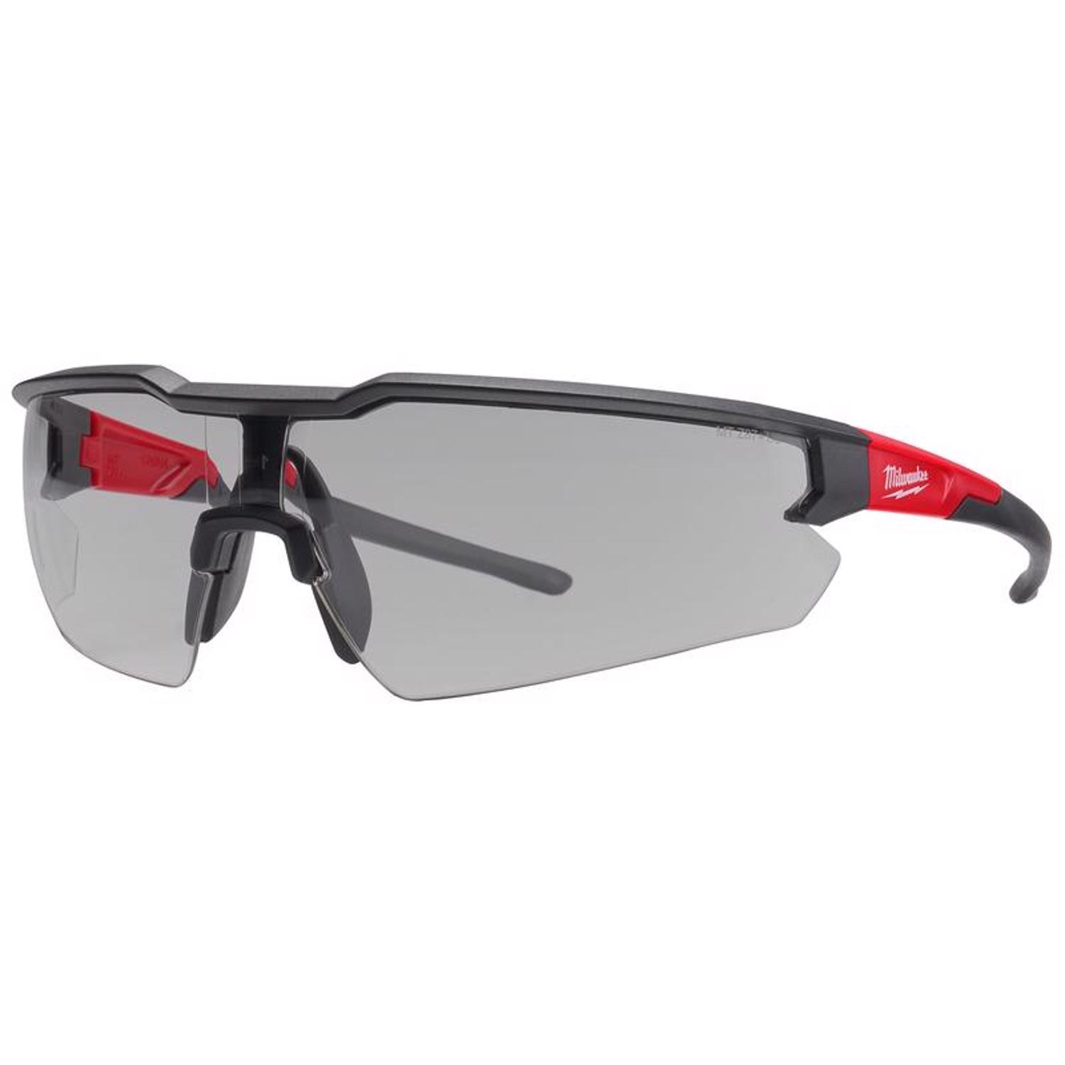 MW Anti-Fog Safety Glasses Gray Lens Black/Red Frame