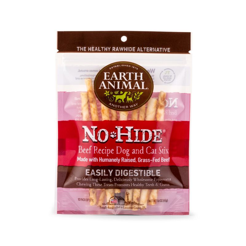 No-Hide Grass-Fed Beef Stix Natural Rawhide Alternative Dog - Cat Chew 10pack