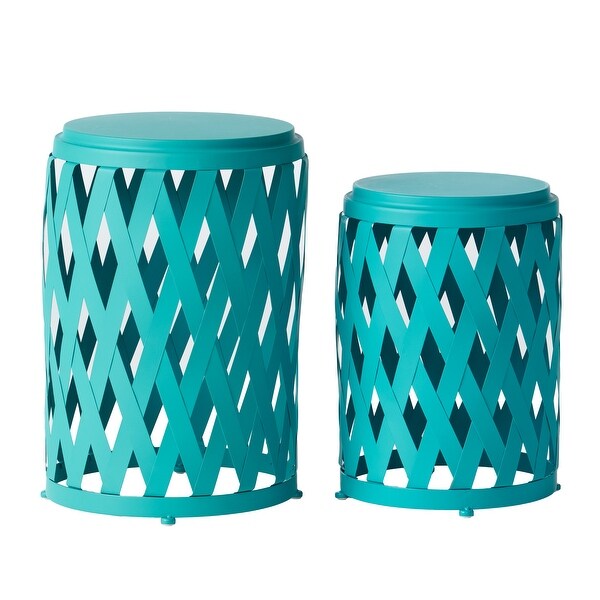 2pcs Iron Tables Lattice Design Lightweight and Stylish