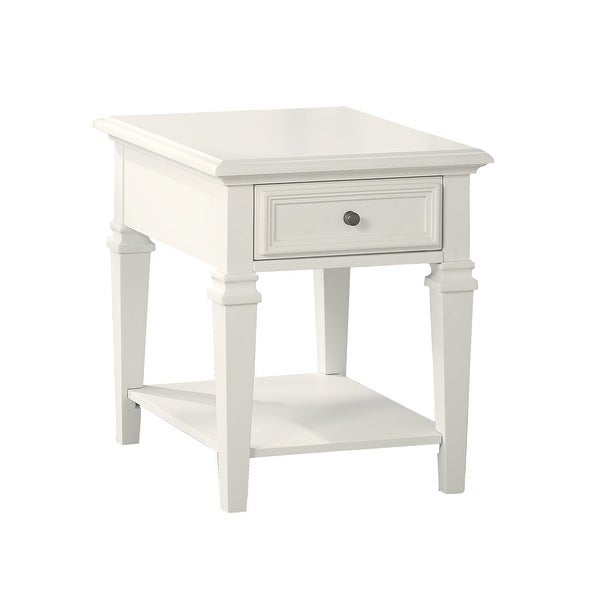 The Gray Barn Castana Modern Farmhouse Soft White End Table