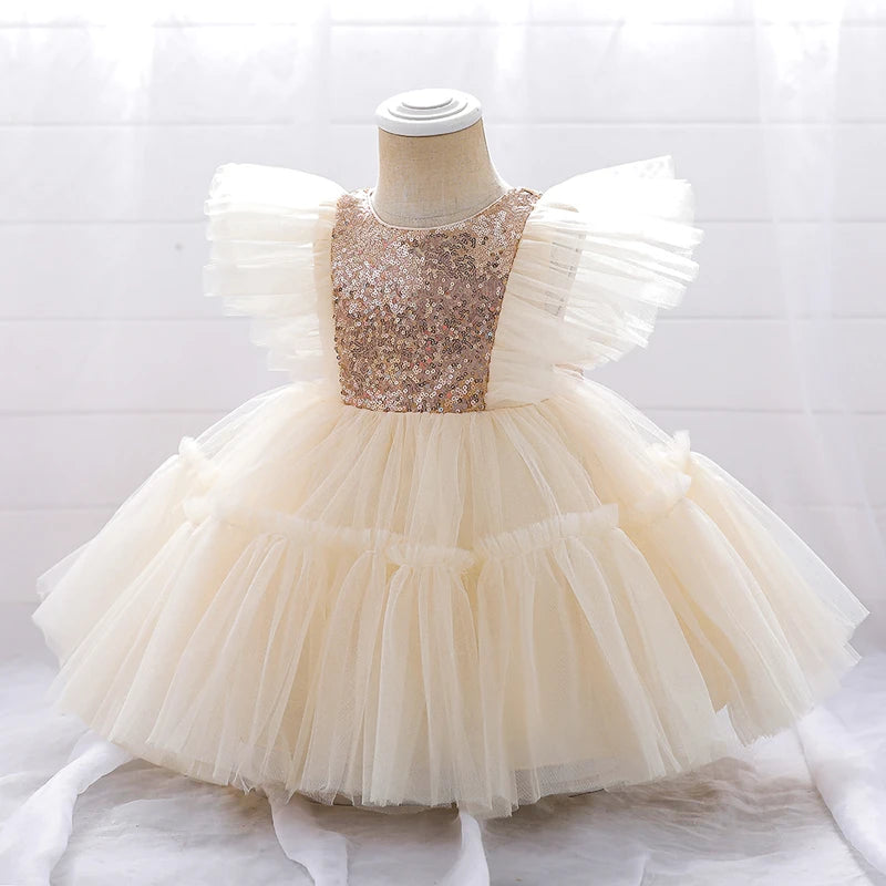 Toddler 1st Birthday Dress For Baby Girl Clothes Sequin Baptism Princess Tutu Dress Girls Dresses Party Costume 0-5 Year