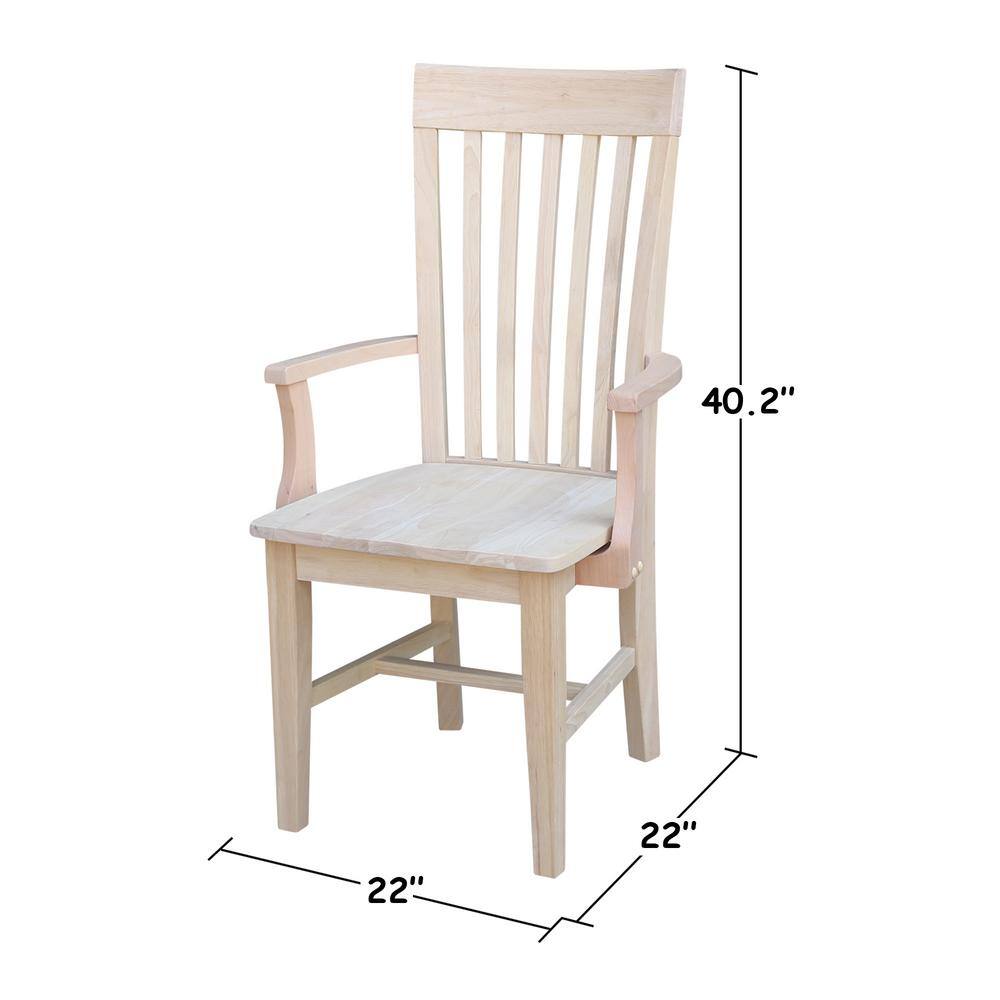 International Concepts Unfinished Wood Mission Dining Chair C-465A