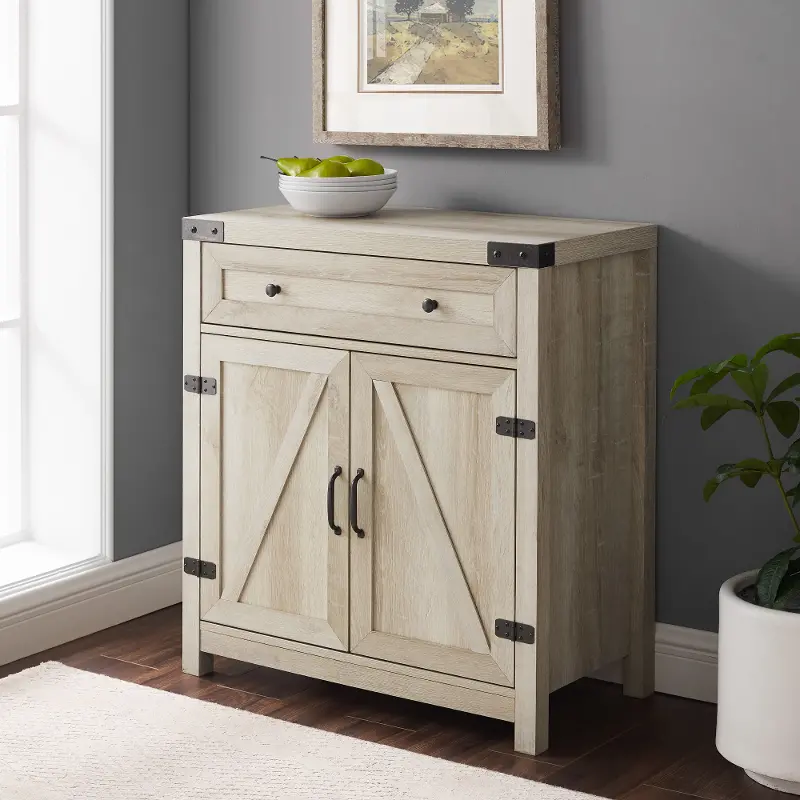 Towne White Oak Farmhouse Accent Cabinet - Walker Edison