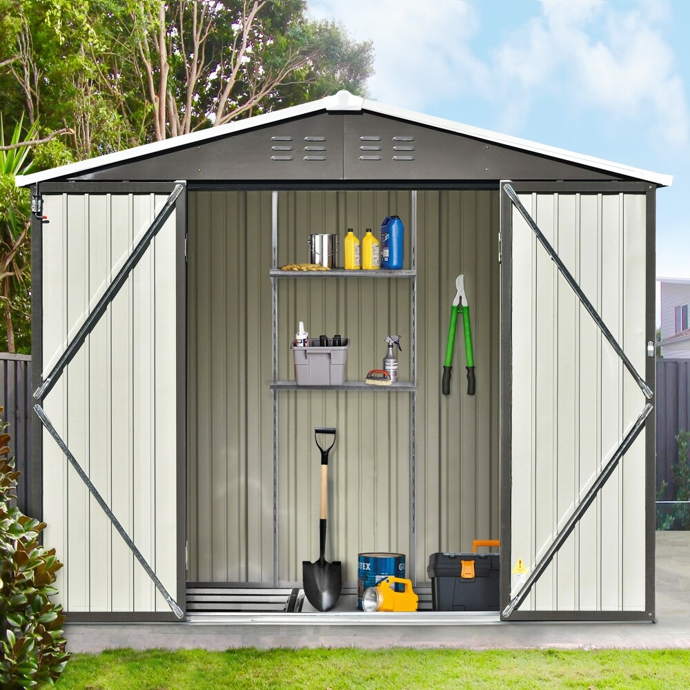 Bike Shed Garden Shed Metal Tool Storage Shed with Vents