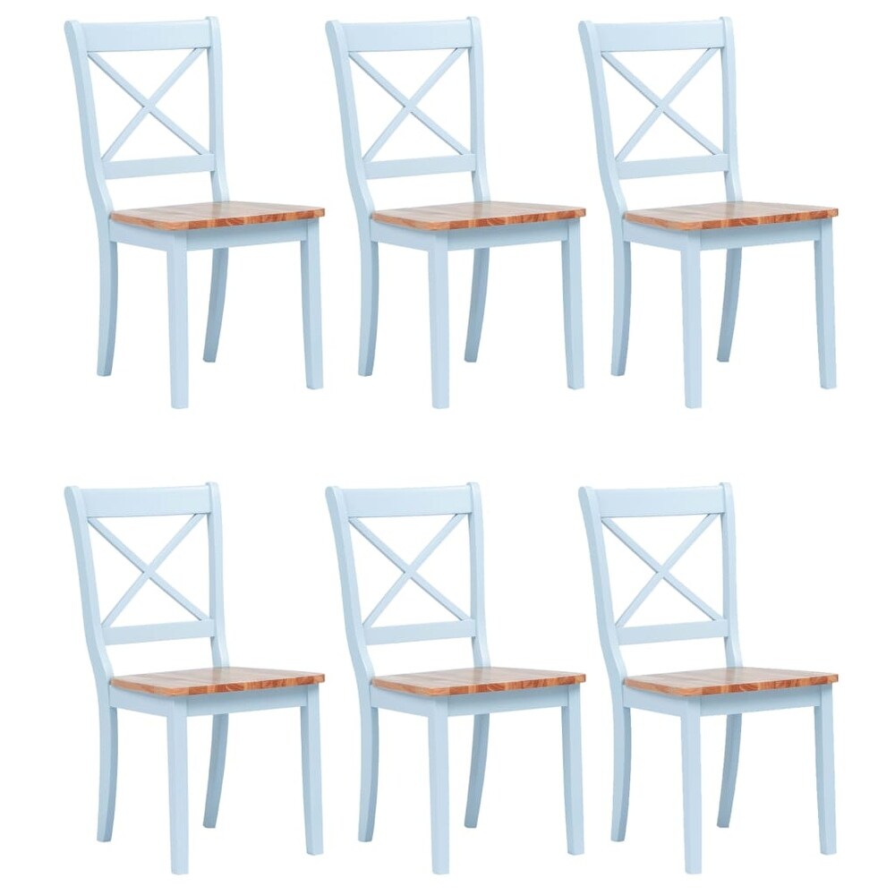 vidaXL 2/4x Dining Chairs Solid Wood Rubber Dining Room Chair Multi Colors   17.9\