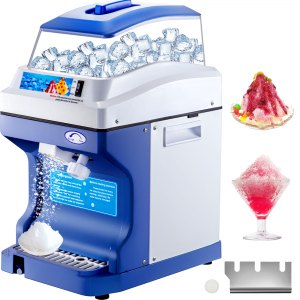 VEVOR 110V Commercial Ice Shaver Crusher 441LBS/H with 11LBS Hopper， 300W Tabletop Electric Snow Cone Maker 320 RPM Rotate Speed Perfect For Parties Events Snack Bar