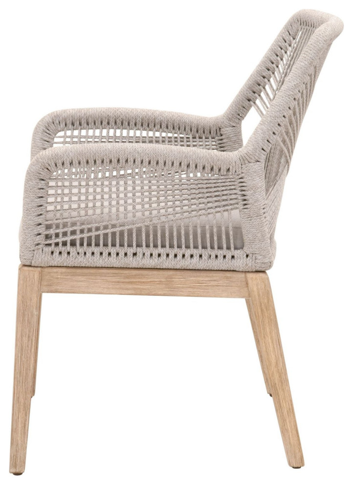 Essentials For Living Woven Loom Arm Chair in Two tone   Set of 2   Beach Style   Dining Chairs   by Unlimited Furniture Group  Houzz