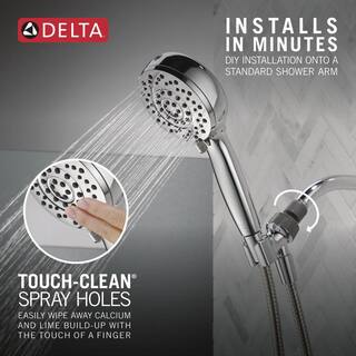 Delta ProClean 6-Spray Wall Mount Handheld Shower Head 1.75 GPM in Chrome 75719