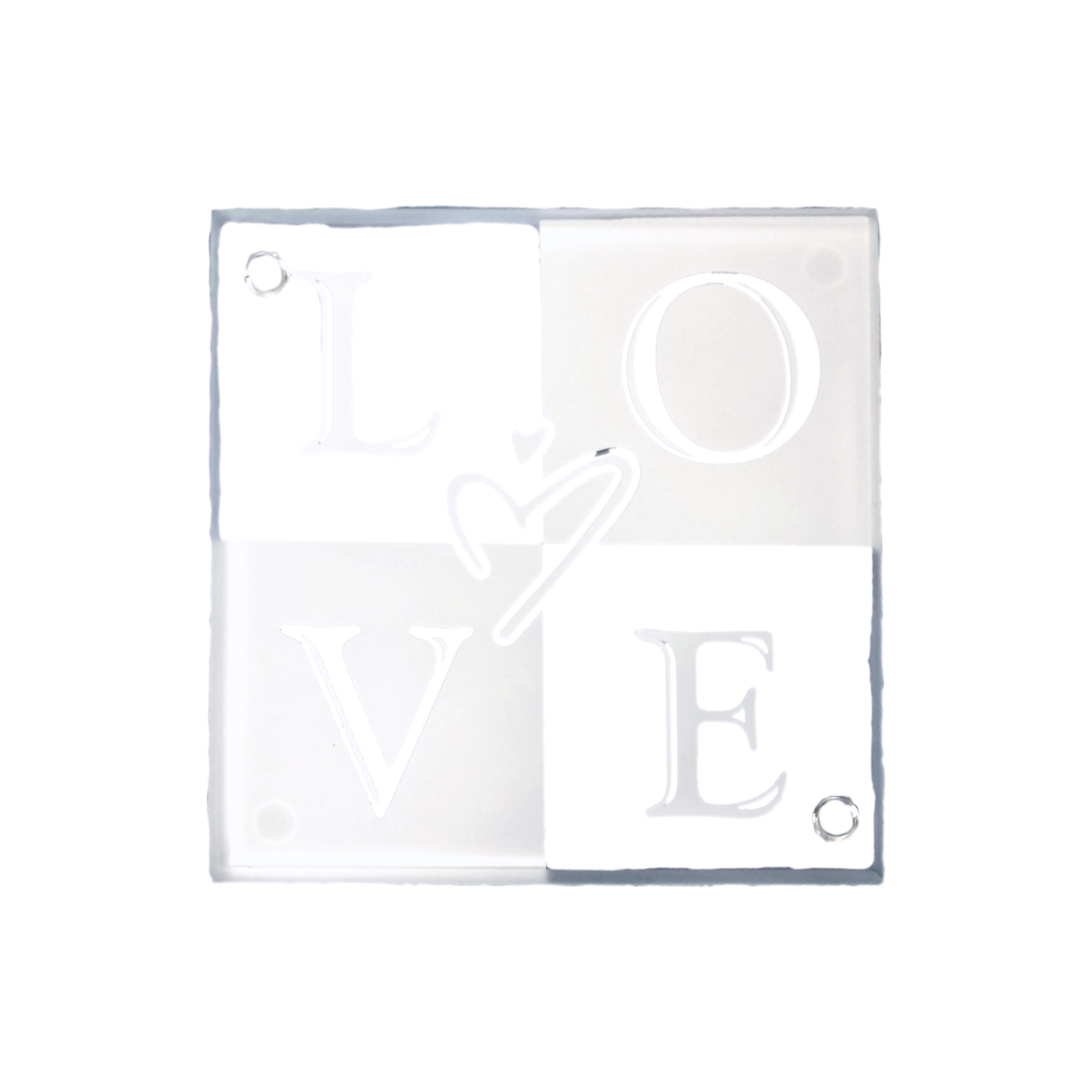 24 LOVE Glass Coaster Set