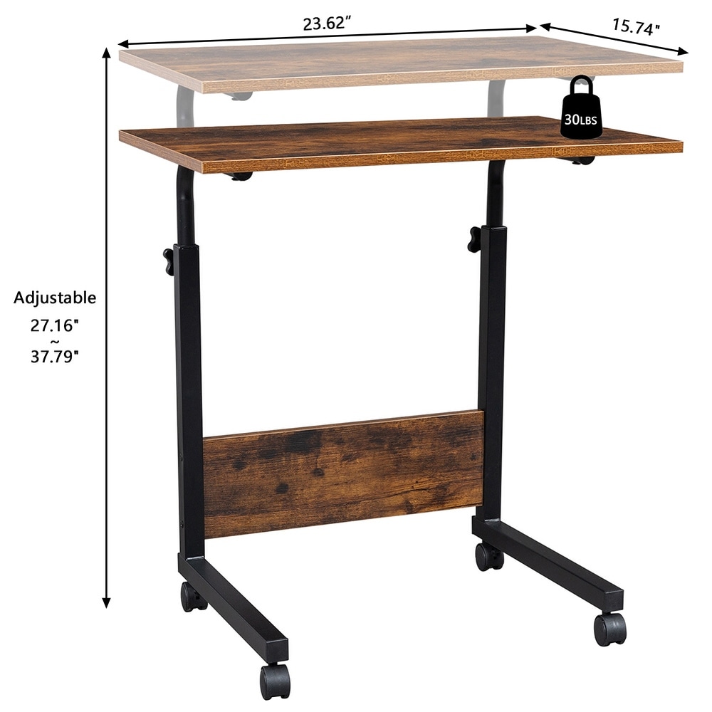 Mobile C Table End Table Adjustable Height with Baffle