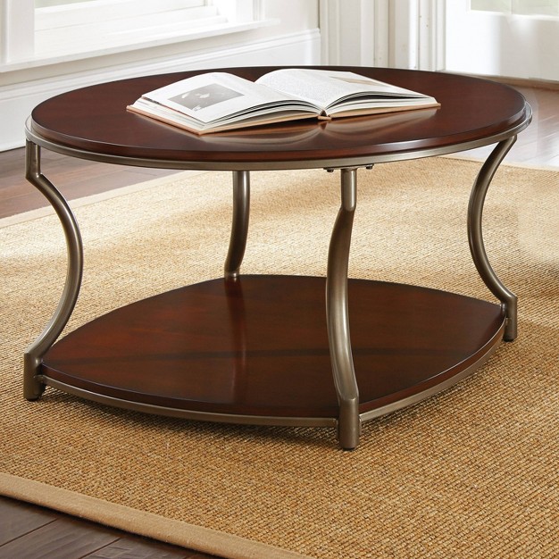 Miles Round Cocktail Table Merlot Steve Silver Co