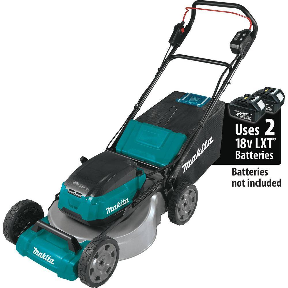 Makita 21 in. 18-Volt X2 (36-Volt) LXT Lithium-Ion Cordless Walk Behind Push Lawn Mower Kit with 4 Batteries (5.0 Ah) XML07PT1