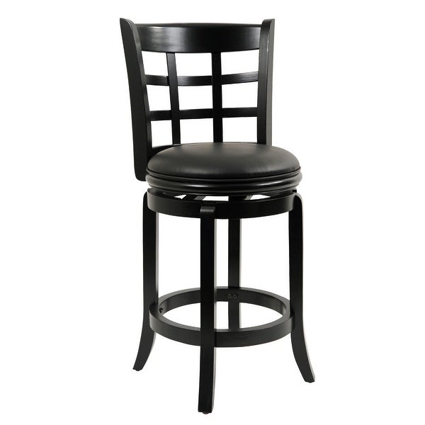 24in. High Back Swivel Wood Counter Stool