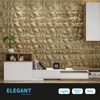 Art3dwallpanels 19.7 in. x 19.7 in. Wood Diamond Design Textures 3D PVC Wall Panels Interior Wall Decor Pack 12 Tiles (32 sq. ft.Case) A10hd038WD