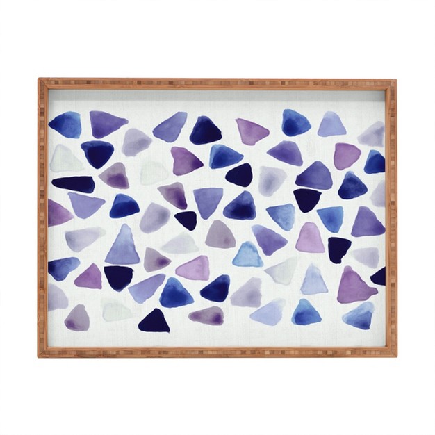 Georgiana Paraschiv Watercolor Triangles Bamboo Tray Deny Designs