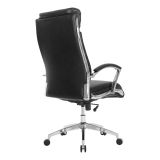 Modern Comfort Verismo Bonded Leather High-Back Executive Chair， Black/Chrome， BIFMA Certified