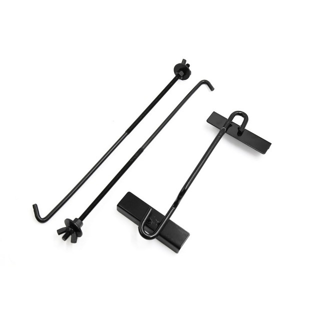 Unique Bargains Adjustable Battery Hold Down Bolts Clamp Bracket Holder For Auto Car Black 1 Set