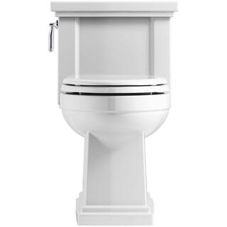 KOHLER Tresham 1-Piece 1.28 GPF Single Flush Elongated Toilet with AquaPiston Flush Technology in White Seat Included K-3981-0