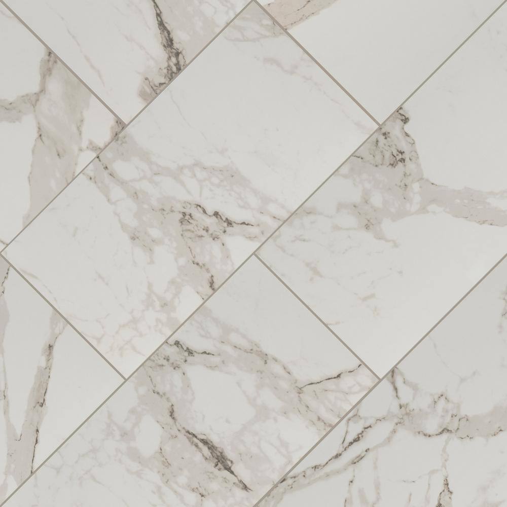 MSI Crystal Bianco 12 in. x 24 in. Polished Porcelain Marble Look Floor and Wall Tile (16 sq. ft.Case) NHDCRYBIA1224P