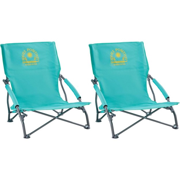 Maui And Sons Comfort Sling Back Bag Beach Camping Picnic Chair Teal