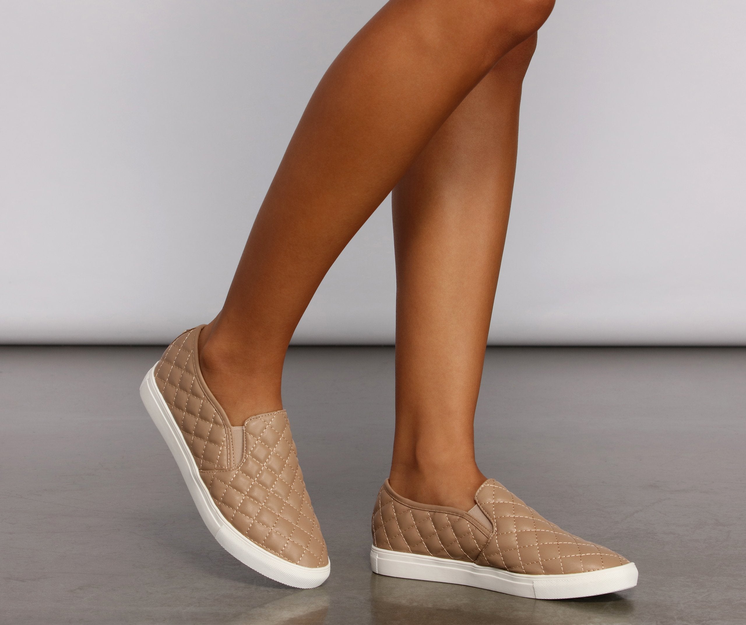 Casual Chic Quilted Faux Leather Sneakers