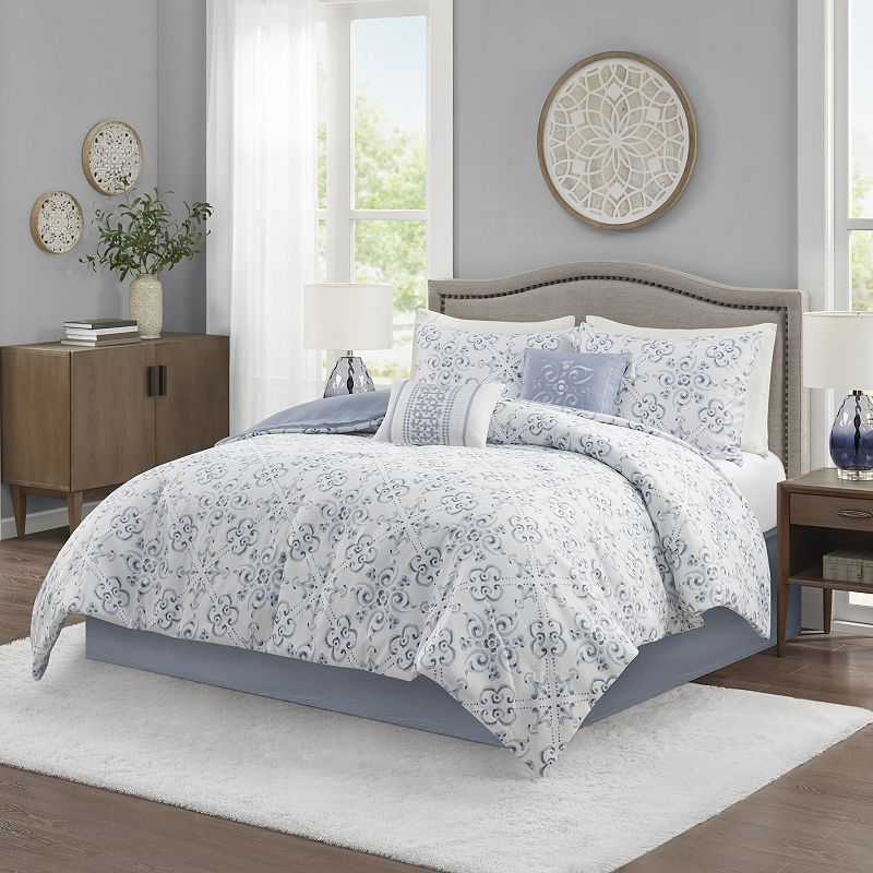 Madison Park Amia 6-Piece Comforter Set With Throw Pillows