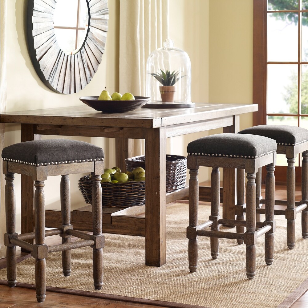 Madison Park Kagen Grey Stool (Set of 2)