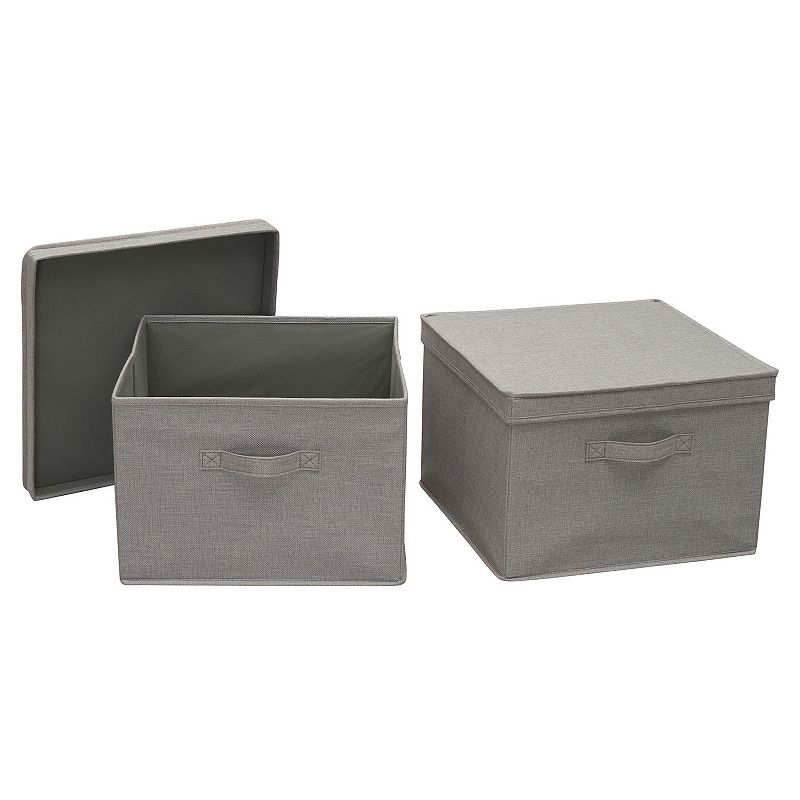 Household Essentials Square Storage Boxes with Lids 2-piece Set