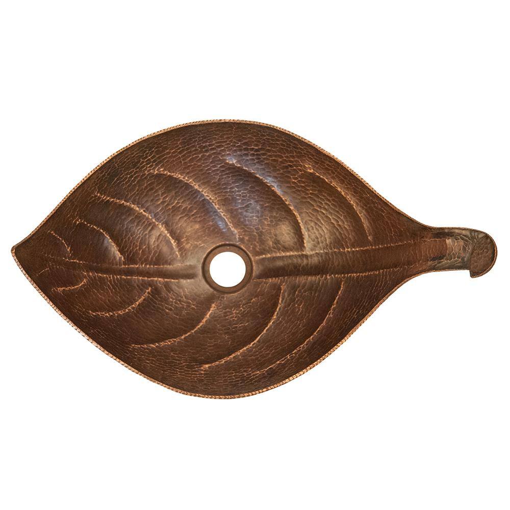 Premier Copper Products Leaf Hammered Copper Vessel Sink in Oil Rubbed Bronze PVLFDB