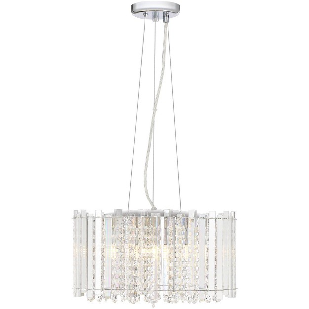 Wide Modern Led Clear Glass Crystal Prism 5 light Fixture For Dining Room Kitchen Home